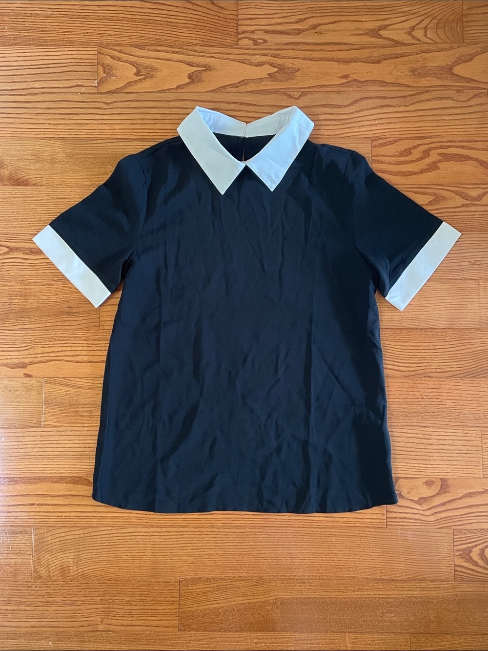 White Collared Black Blouse